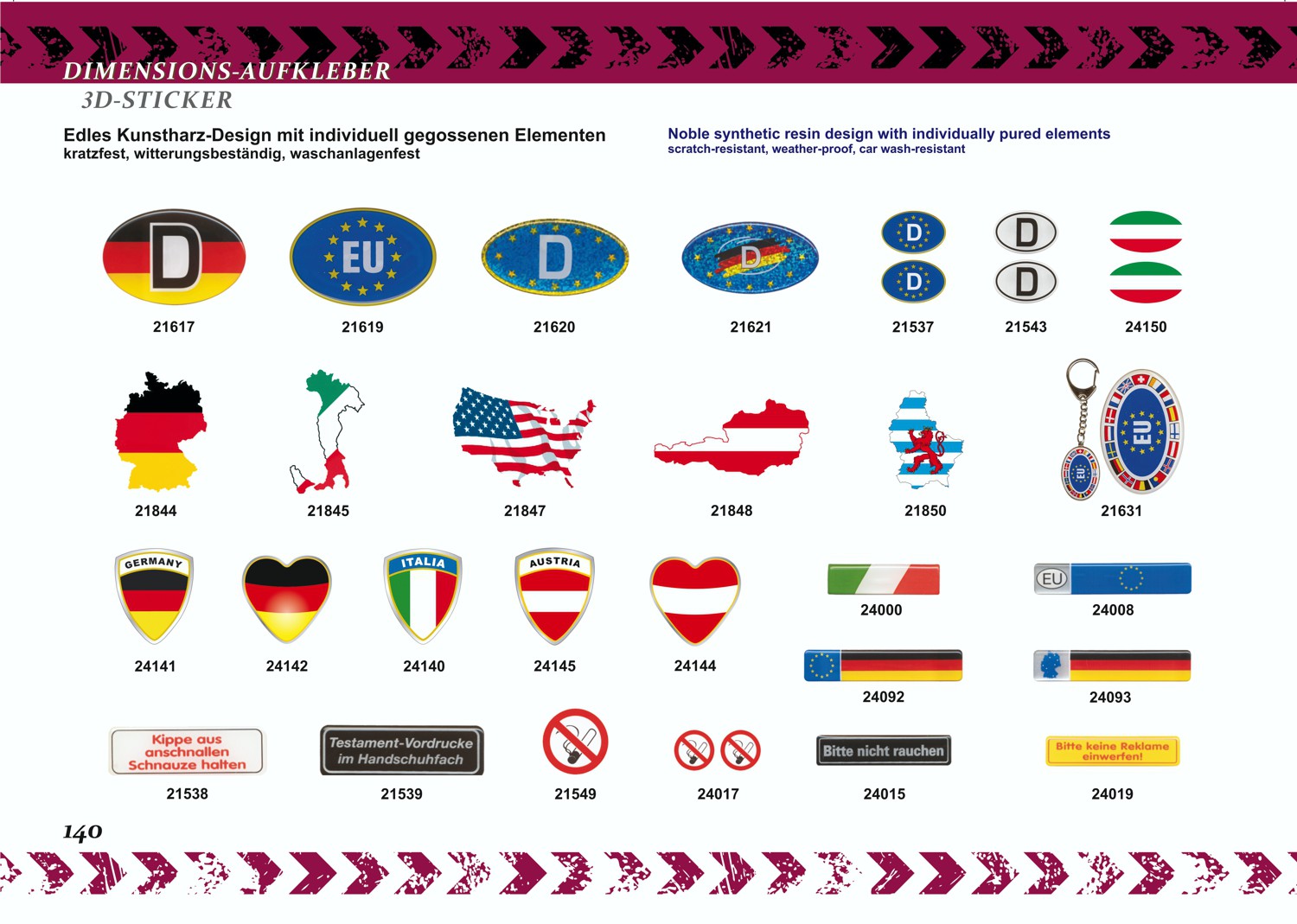 Sticker EuropeD dimension set of 2 each 25 x 40 mm Stickers