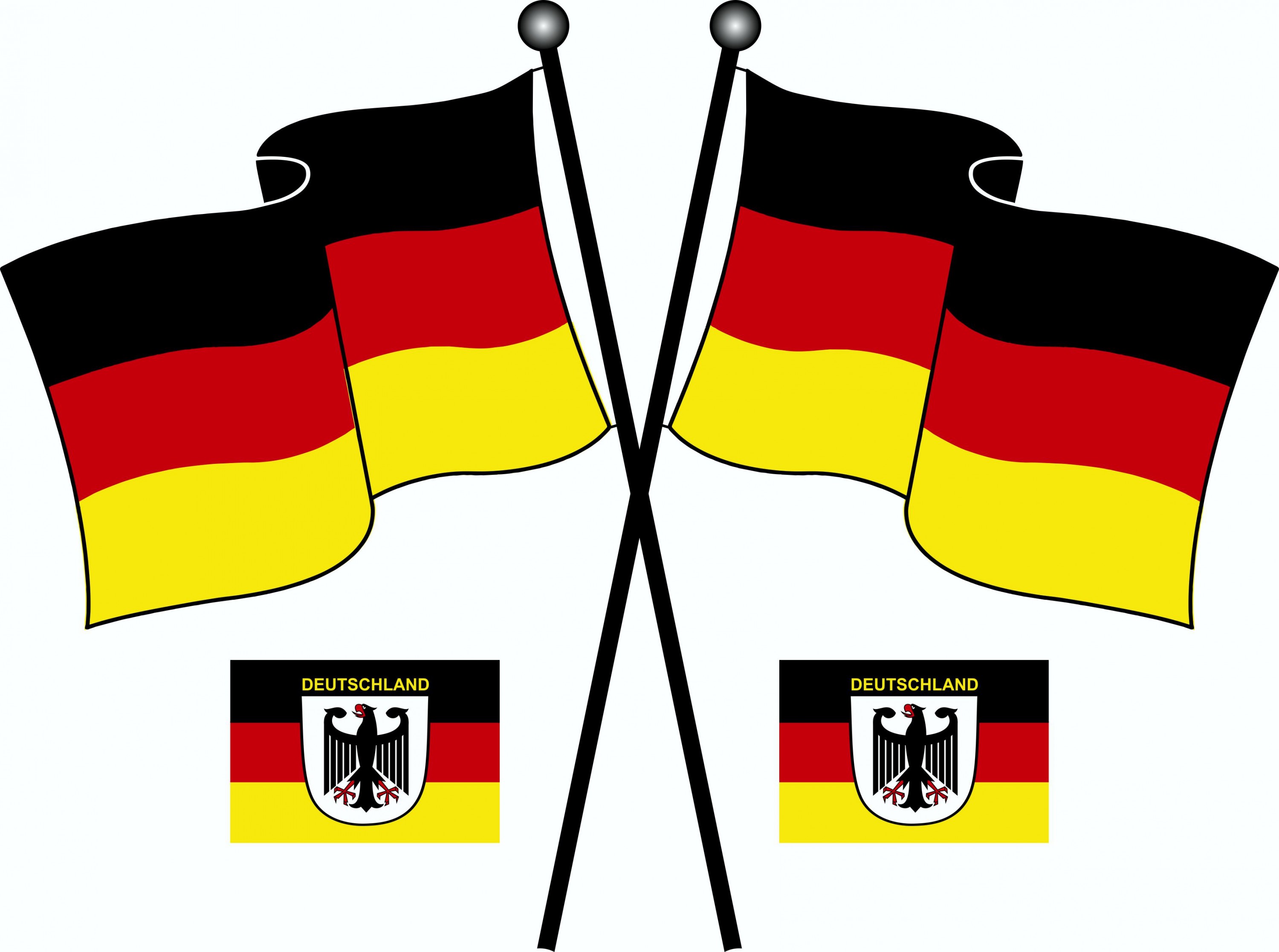 Aufkleber Deutschland Flaggen 3er Set 310 X 210 Mm Deutschland